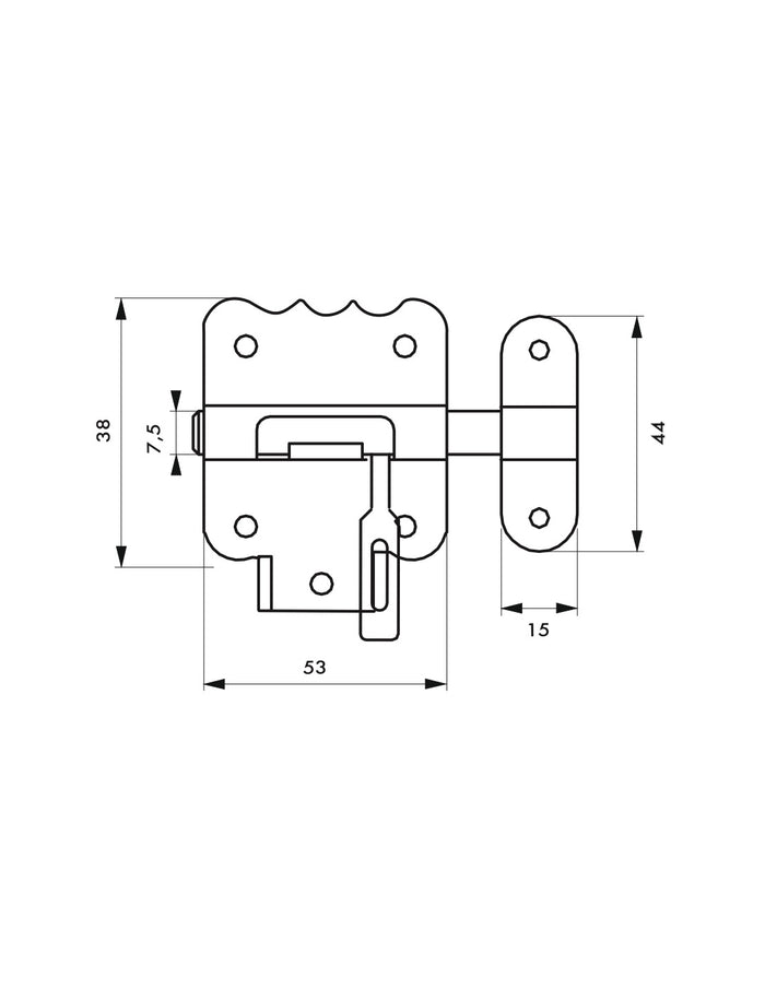 Chiusura a chiavistello per porta,  bloccabile, acciaio, Ø 7.5mm  bronzo - THIRARD