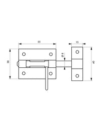 Chiusura a chiavistello per porta,   Ø 10mm, acciaio - THIRARD