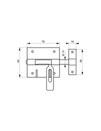 Chiusura a chiavistello per porta,   Ø 10mm, porta lucchetto, acciaio - THIRARD