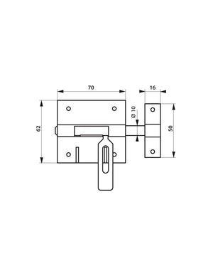Chiusura a chiavistello per porta,   Ø 10mm, porta lucchetto, acciaio - THIRARD