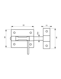 Chiusura a chiavistello per porta,   Ø 8mm, acciaio - THIRARD