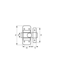Chiusura a chiavistello per mobili, 30mm, acciaio galvanizzato, chiusura a chiavistello piatto - Serrurerie de Picardie