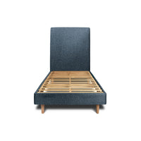 Letto 90x200 cm con testata imbottita - tessuto bouclé