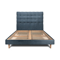Letto 140x200 cm con testata imbottita - tessuto bouclé