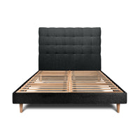 Letto 140x190 cm con testata imbottita - tessuto bouclé