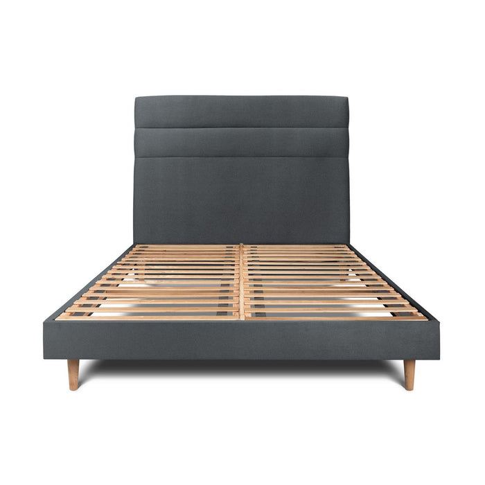 Letto 150x200 cm con testiera in linea - Tessuto velluto