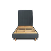 Letto 90x190 cm con testata imbottita - Tessuto velluto