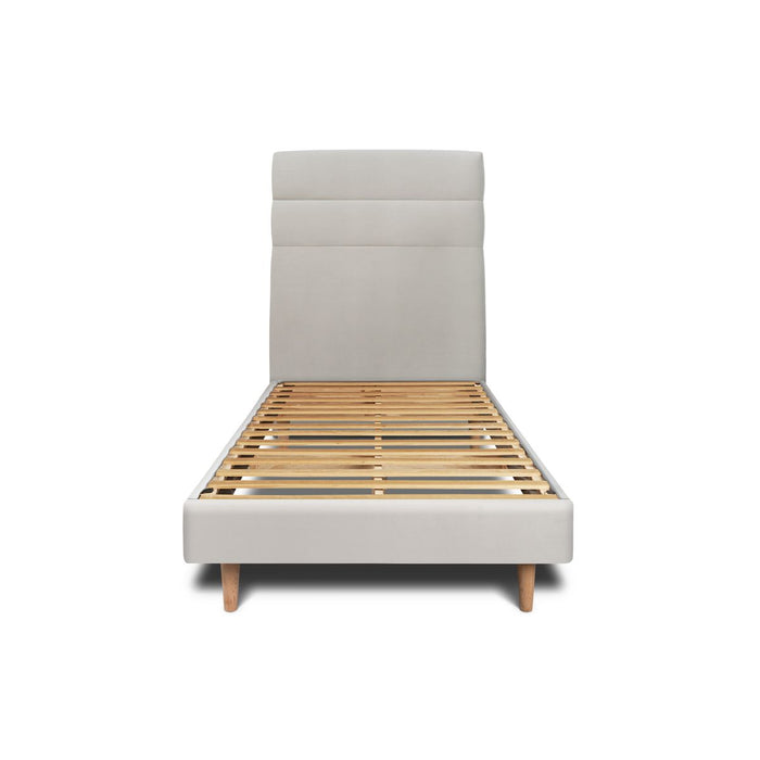 Letto 90x200 cm con testiera in linea - Tessuto velluto