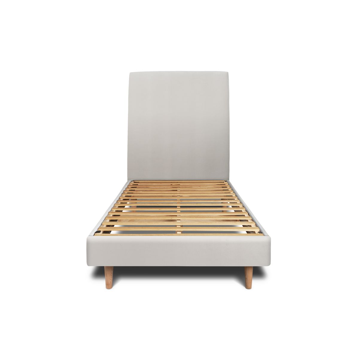 Letto 90x190 cm con testata imbottita - Tessuto velluto