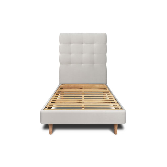 Letto 90x190 cm con testata imbottita - Tessuto velluto