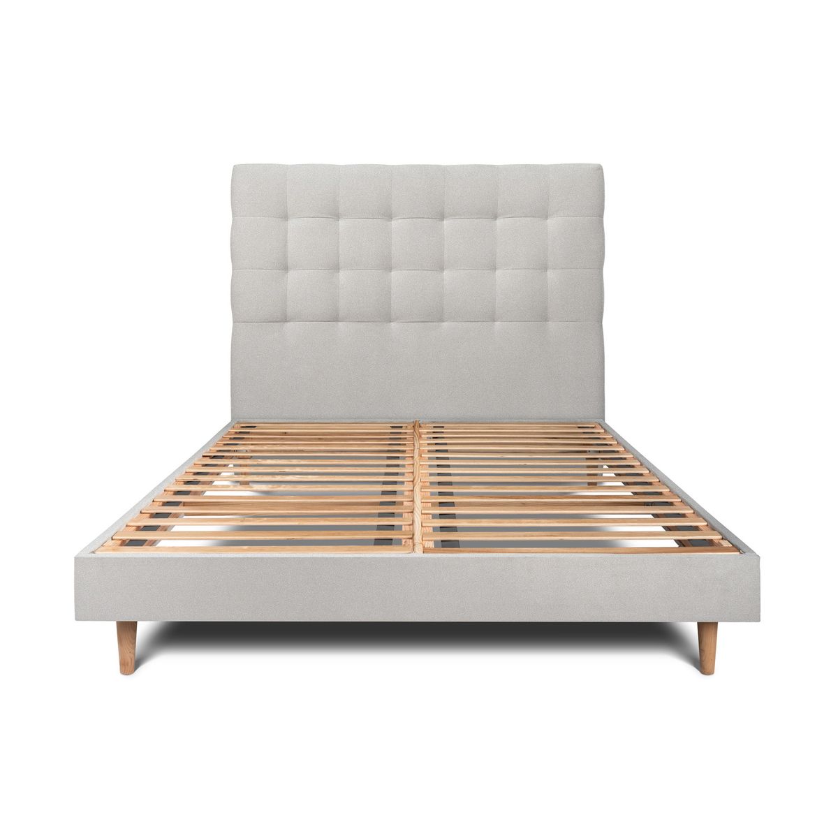 Letto 135x190 cm con testiera imbottita - Tessuto velluto