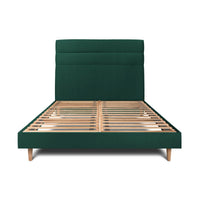 Letto 140x190 cm con testiera in linea - Tessuto velluto