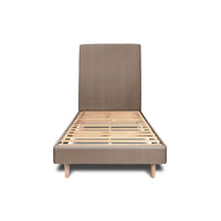 Letto 90x190 cm con testata imbottita - Tessuto velluto