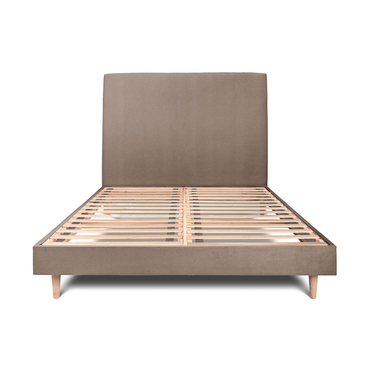 Letto 150x190 cm con testata imbottita - Tessuto velluto