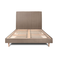 Letto 150x190 cm con testata imbottita - Tessuto velluto