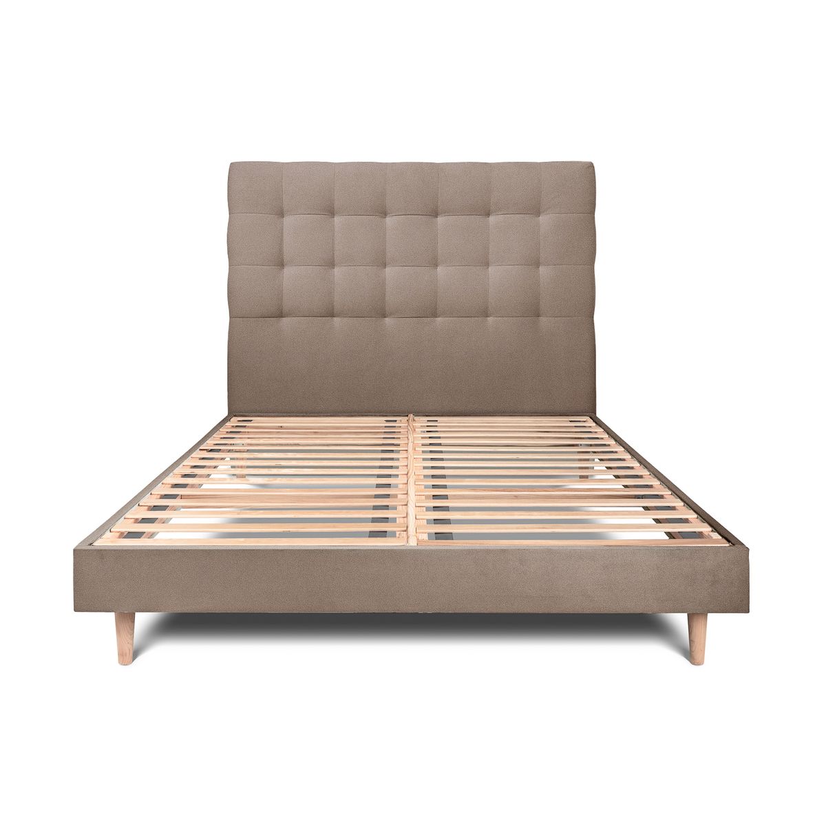 Letto 135x190 cm con testiera imbottita - Tessuto velluto