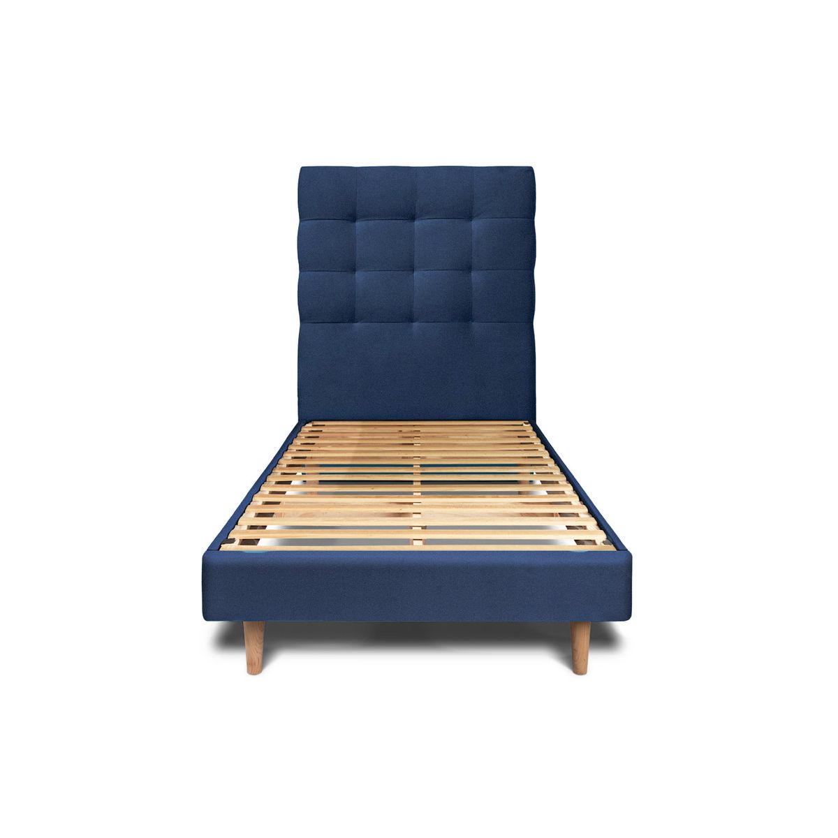 Letto 90x190 cm con testata imbottita - Tessuto velluto