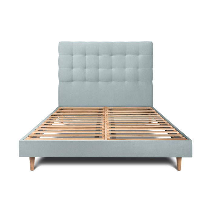 Letto 135x190 cm con testiera imbottita - Tessuto velluto