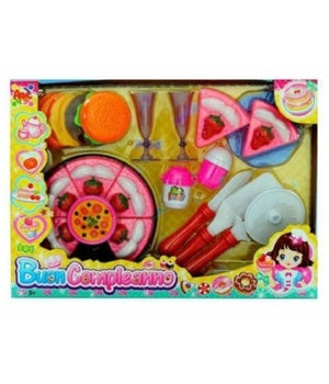 Buon Compleanno Set Party Torta Con Accessori Festa Giocattolo Gioco Bambina         