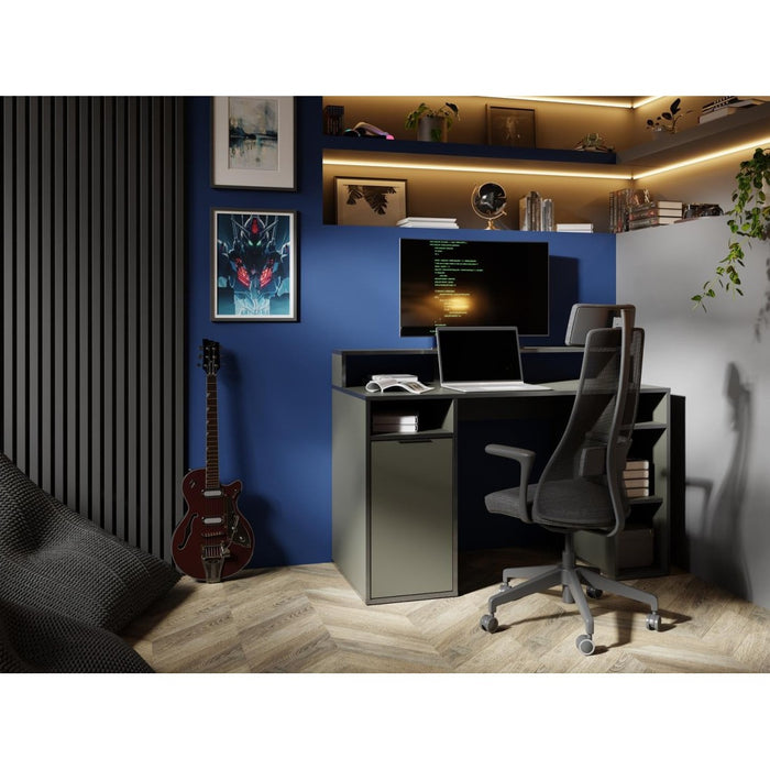 Scrivania 1 Porta GRAPHIX - 125 cm - Grigio Grafite - Collezione GRAPHIX