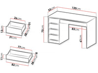 Scrivania "Ada" – 120 x 75 x 55 cm – Bianco