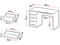 Scrivania "Ada" – 120 x 75 x 55 cm – Bianco