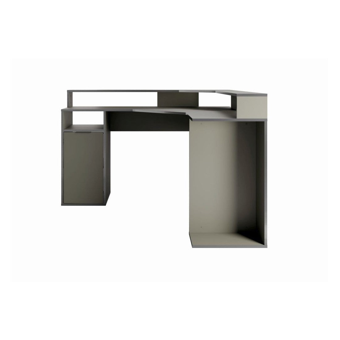 Scrivania ad Angolo 1 Porta GRAPHIX - 139 cm - Grigio Grafite - Collezione GRAPHIX