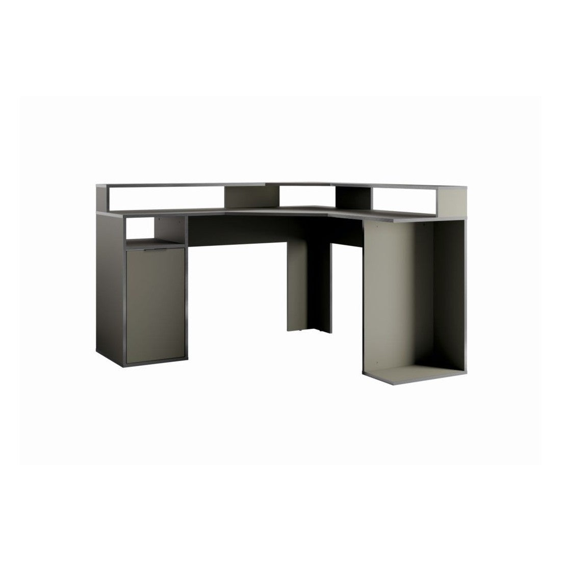 Scrivania ad Angolo 1 Porta GRAPHIX - 139 cm - Grigio Grafite - Collezione GRAPHIX