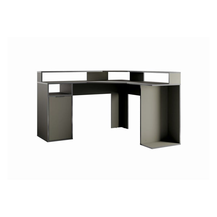 Scrivania ad Angolo 1 Porta GRAPHIX - 139 cm - Grigio Grafite - Collezione GRAPHIX