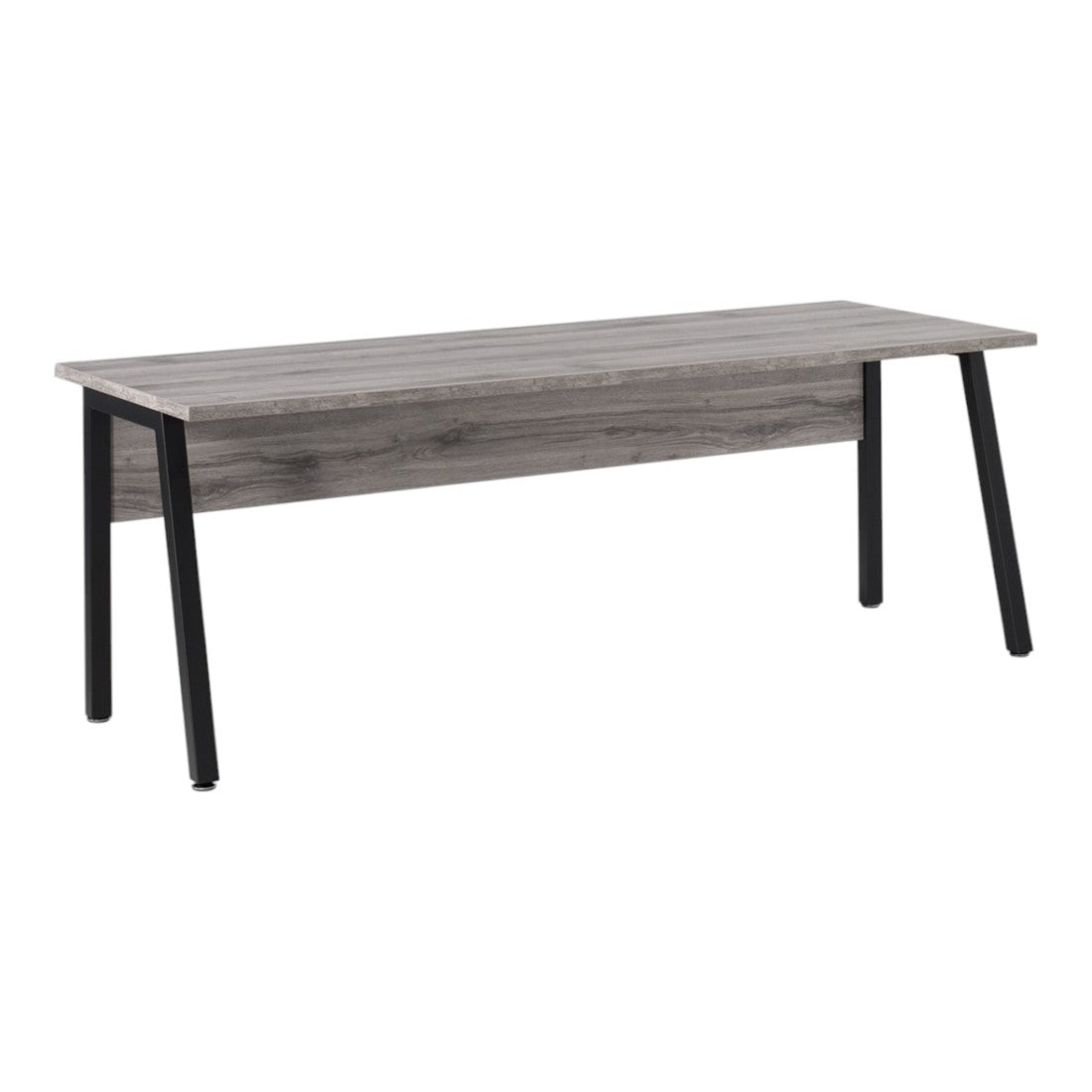 Scrivania retta 150cm in rovere grigio Sherman & nero - Collezione SOON - Design professionale