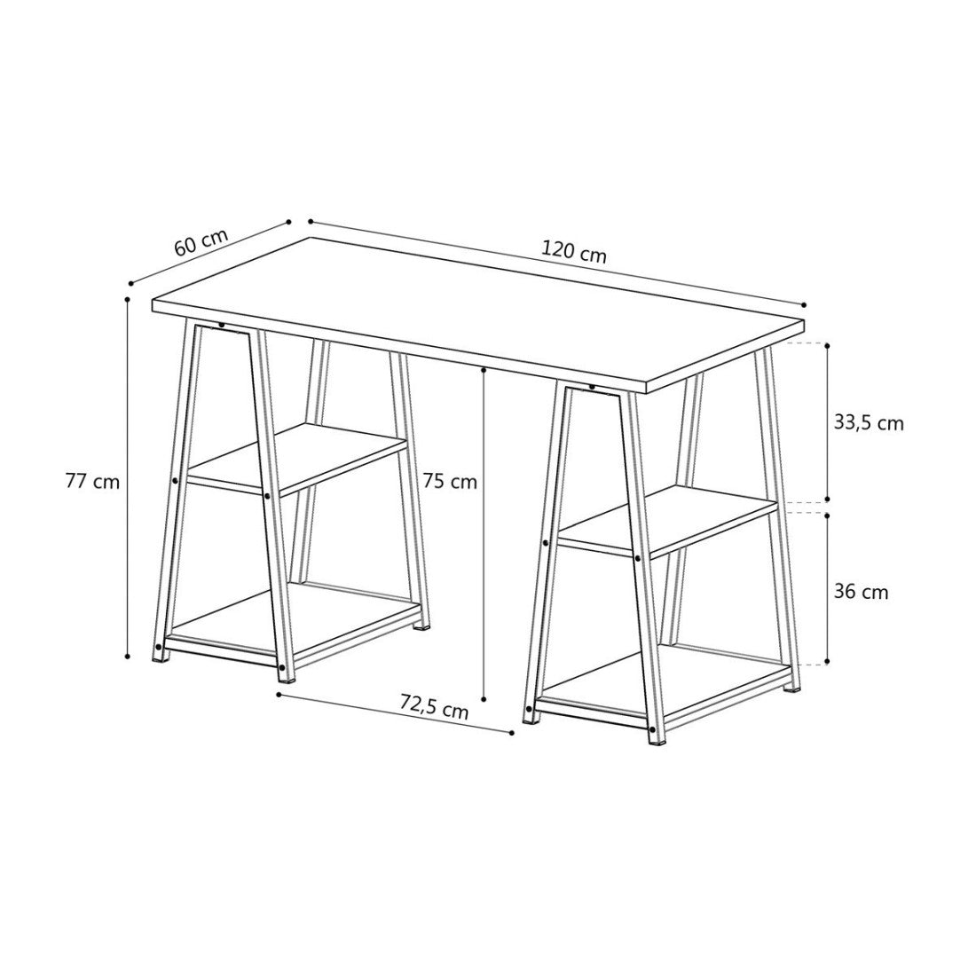 Scrivania retta collezione MALICE effetto legno esotico Sonoma