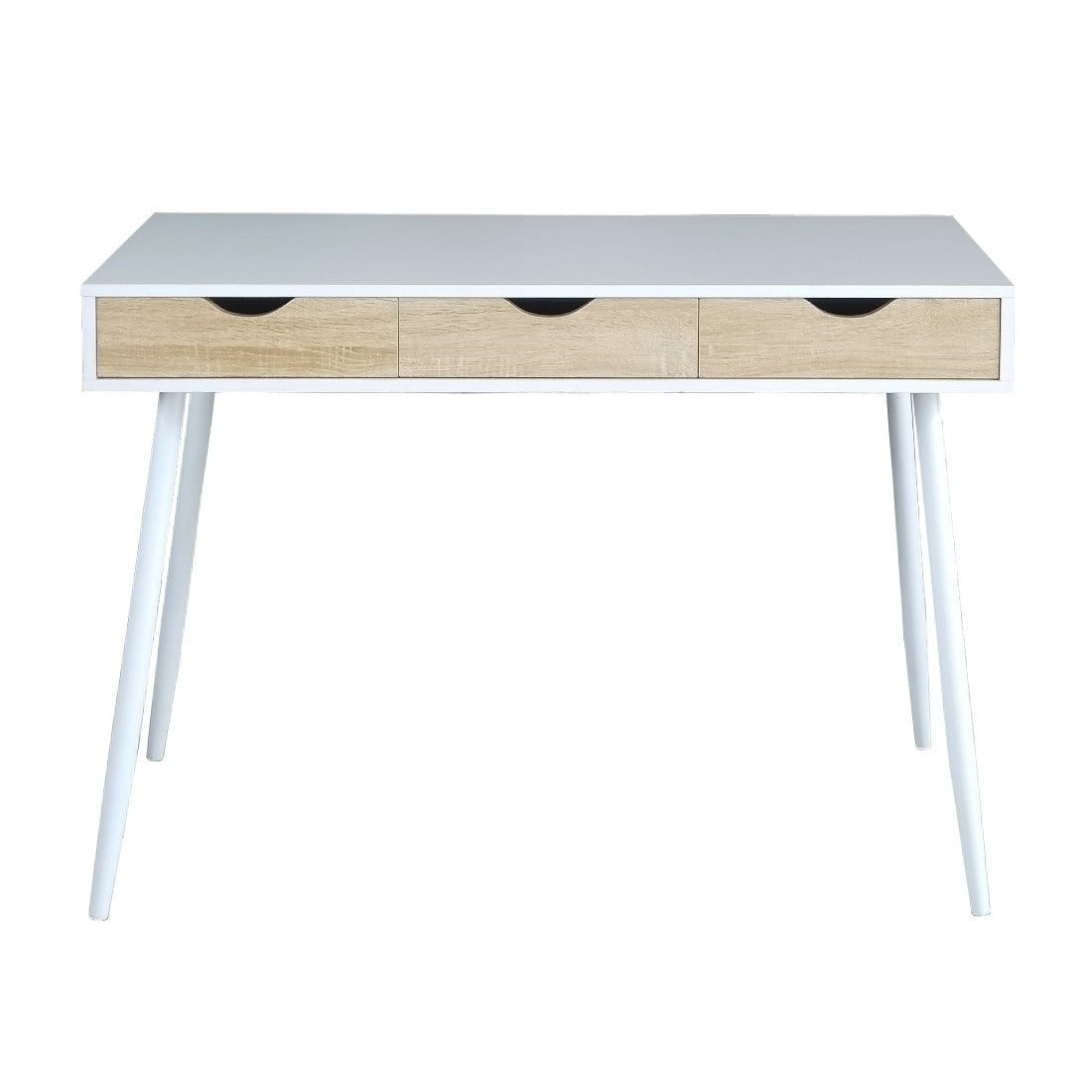 Scrivania FLORIDA stile scandinavo con 3 cassetti colore bianco
