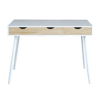 Scrivania FLORIDA stile scandinavo con 3 cassetti colore bianco