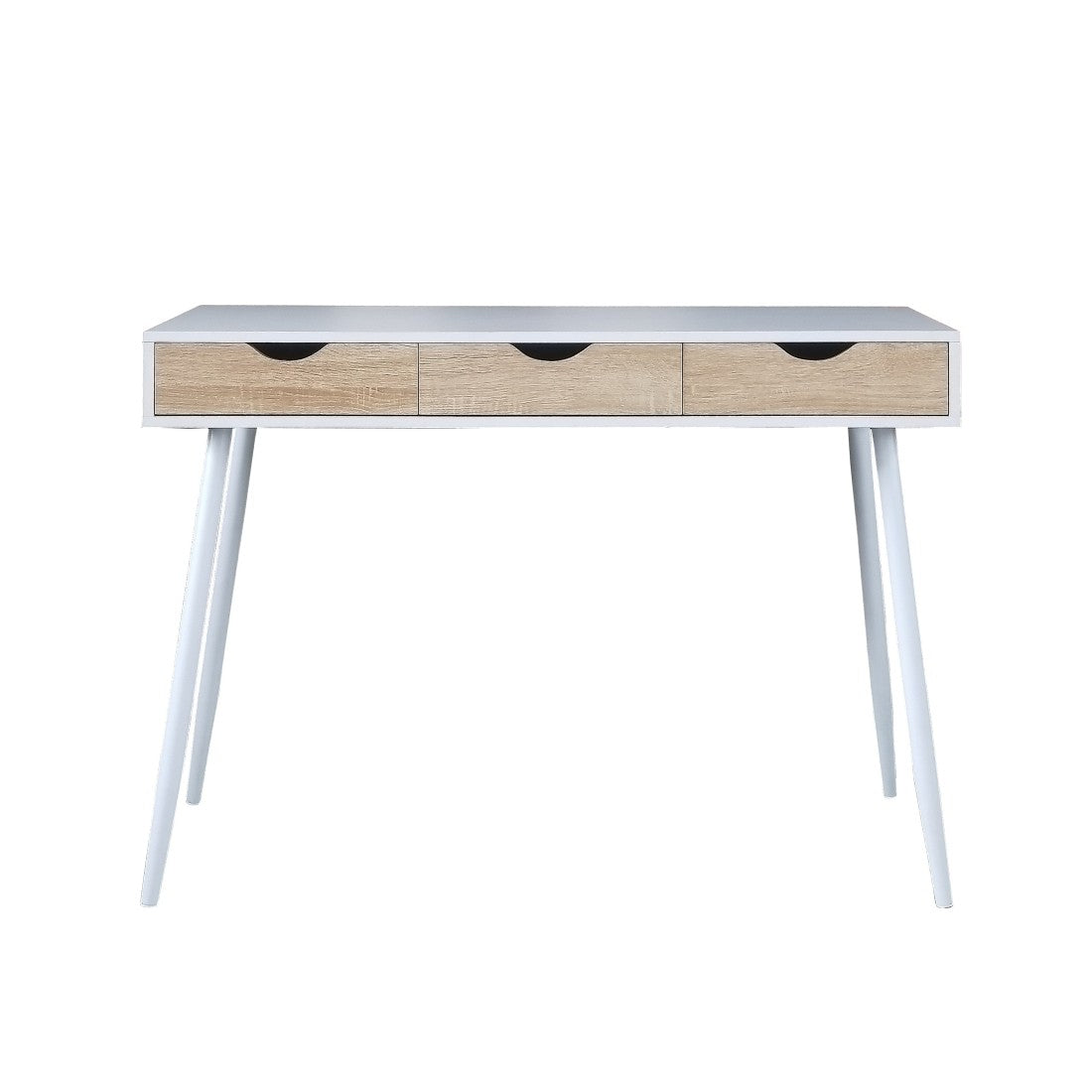 Scrivania FLORIDA stile scandinavo con 3 cassetti colore bianco