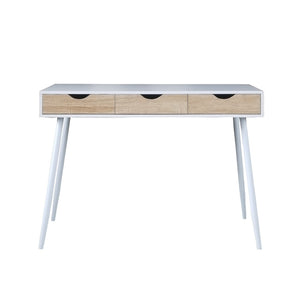 Scrivania FLORIDA stile scandinavo con 3 cassetti colore bianco