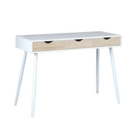 Scrivania FLORIDA stile scandinavo con 3 cassetti colore bianco