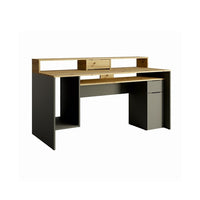 Scrivania per computer 160cm collezione ROXI colore quercia e grigio con spazi di archiviazione