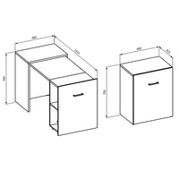 Scrivania pieghevole per piccoli spazi, collezione FLIP, colore bianco.