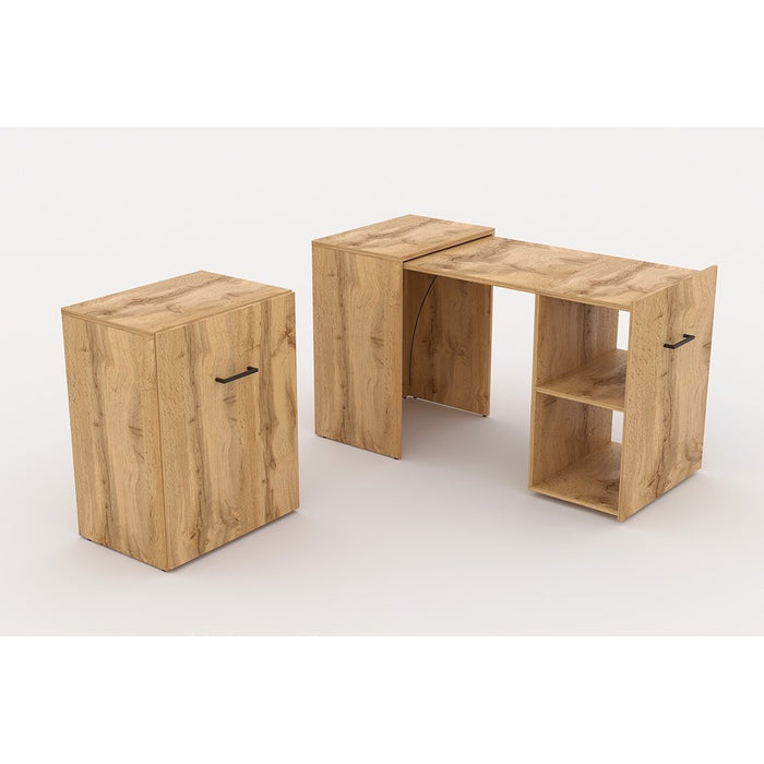 Scrivania pieghevole per piccoli spazi, collezione FLIP, colore Pino.