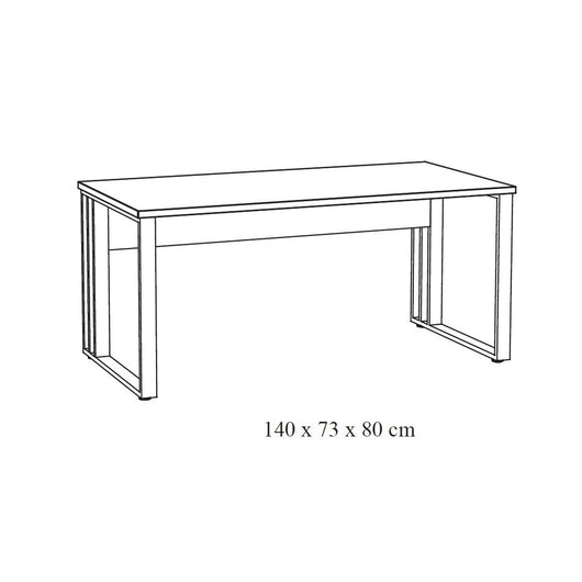 Scrivania professionale 140cm colori rovere chiaro e nero collezione YUKON