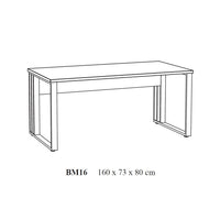 Scrivania professionale 160cm colore rovere grezzo e nero collezione YUKON