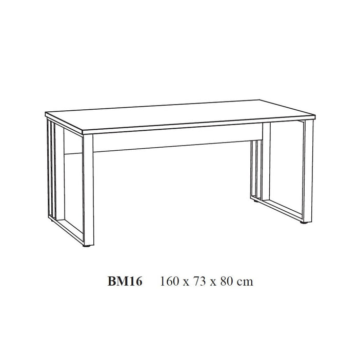 Scrivania professionale 160cm colore rovere grezzo e nero collezione YUKON