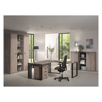 Scrivania professionale 160cm colore rovere grezzo e nero collezione YUKON