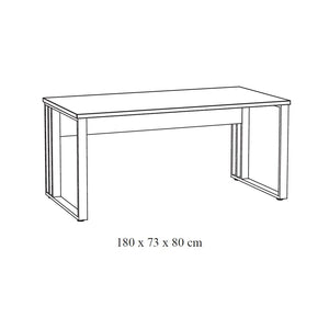 Scrivania professionale 180cm colori rovere grezzo e nero collezione YUKON