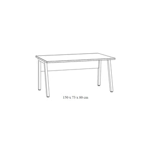 Scrivania professionale retta 150cm – Collezione SOON – Colori Bianco Opaco e Nero