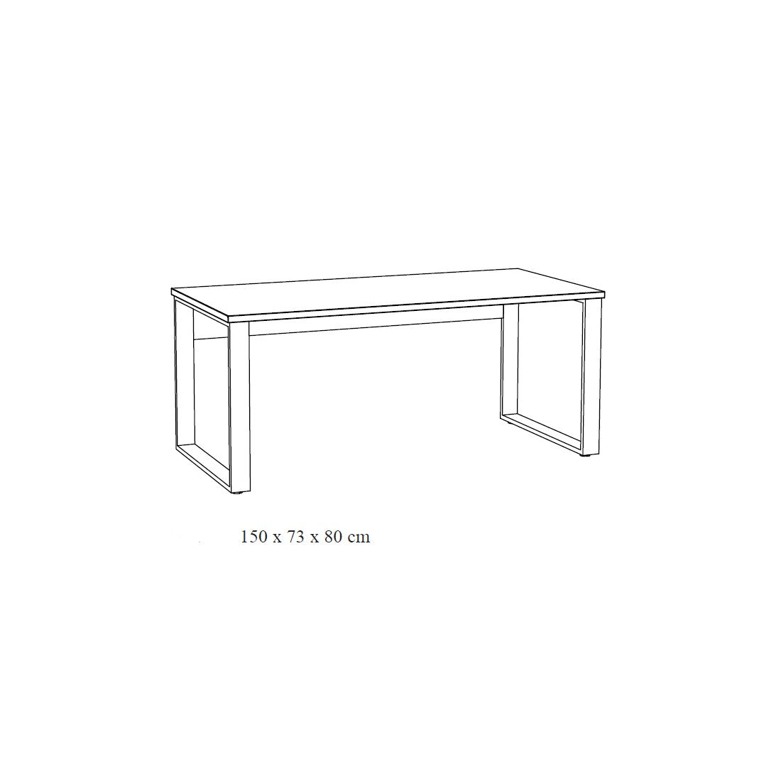 Scrivania professionale rettangolare 150cm colore quercia dorata e nero collezione DEPÉ.