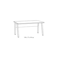 Scrivania professionale retta 180cm in quercia grigia Sherman e nero - Collezione SOON