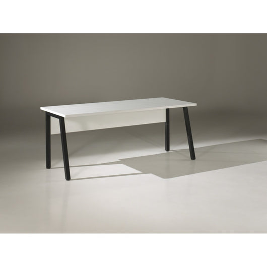 Scrivania professionale retta 200 cm - Collezione SOON - Colori Bianco Opaco e Nero