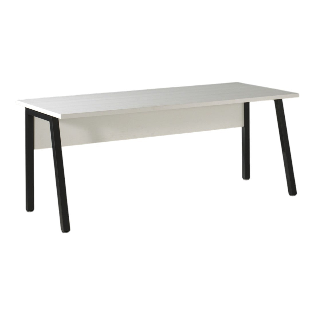 Scrivania professionale retta 200 cm - Collezione SOON - Colori Bianco Opaco e Nero