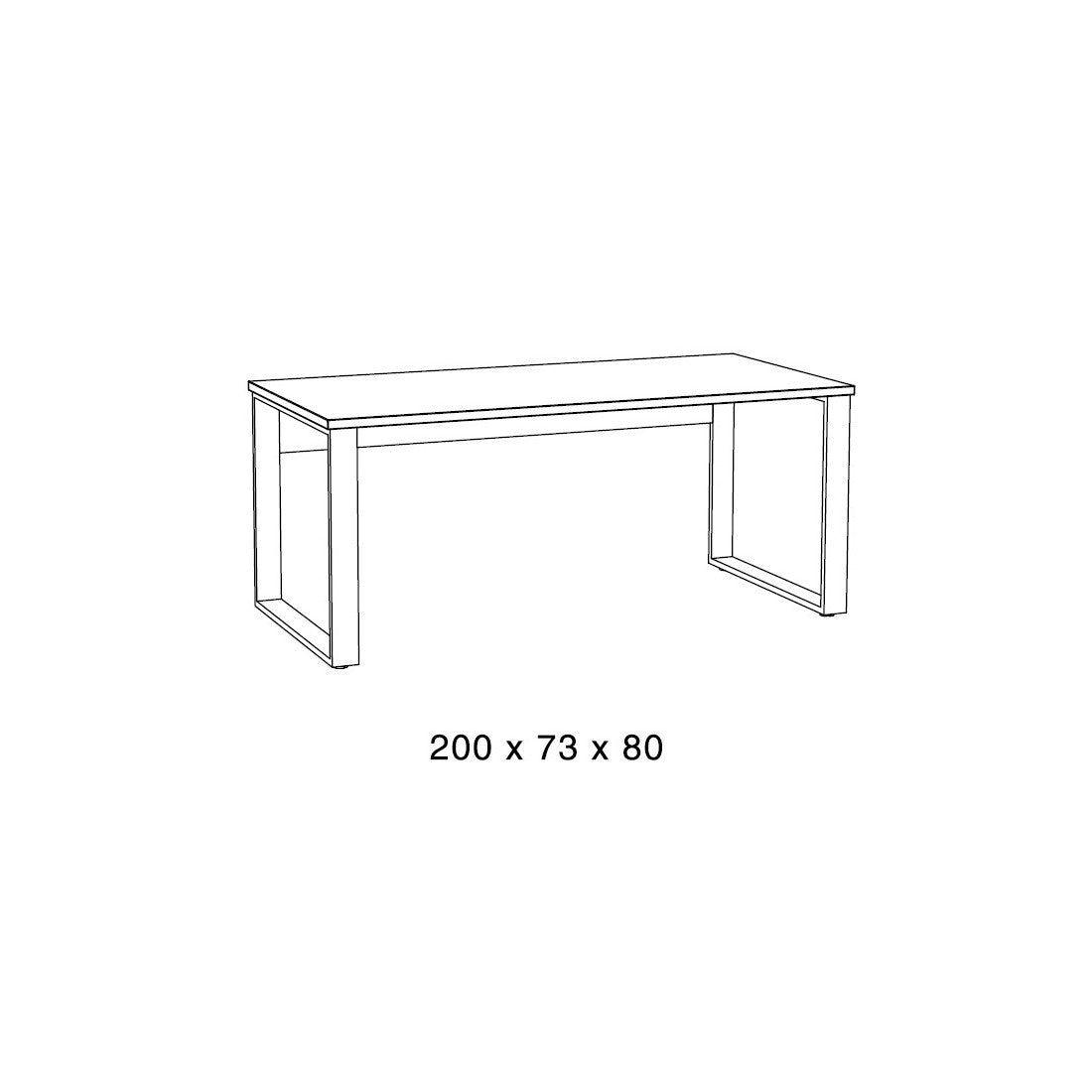 Scrivania professionale retta 200cm colore rovere dorato e nero collezione DEPÉ